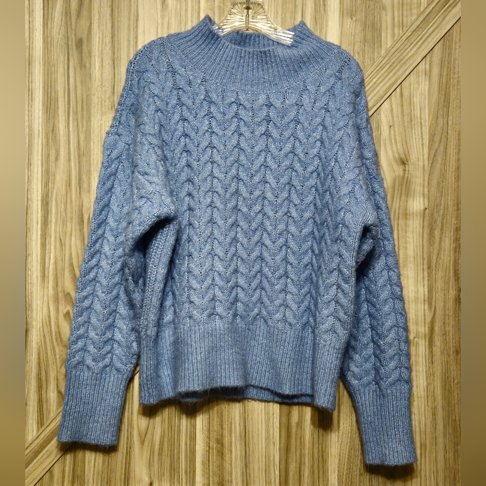 37 Orchard Blue Cable Knit Sweater